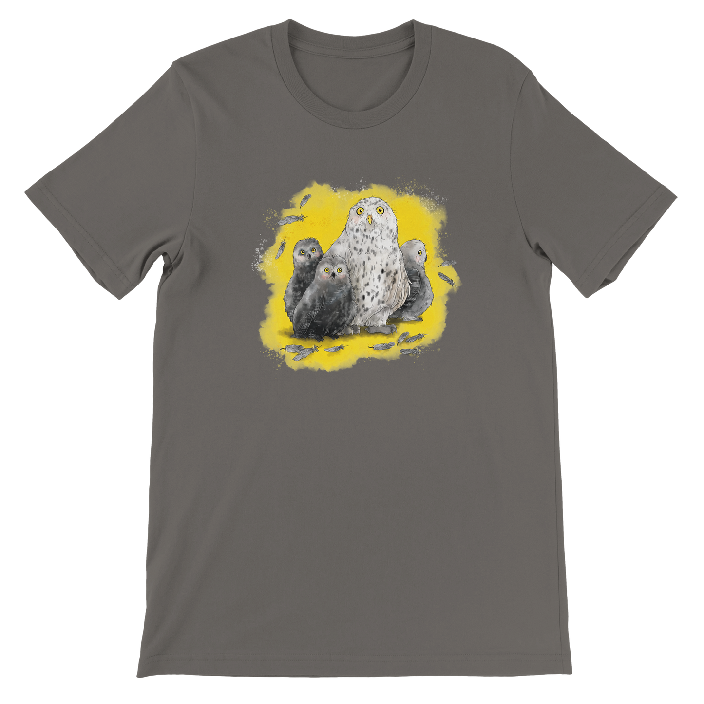 Premium T-Shirt "Schneeeulenfamilie"