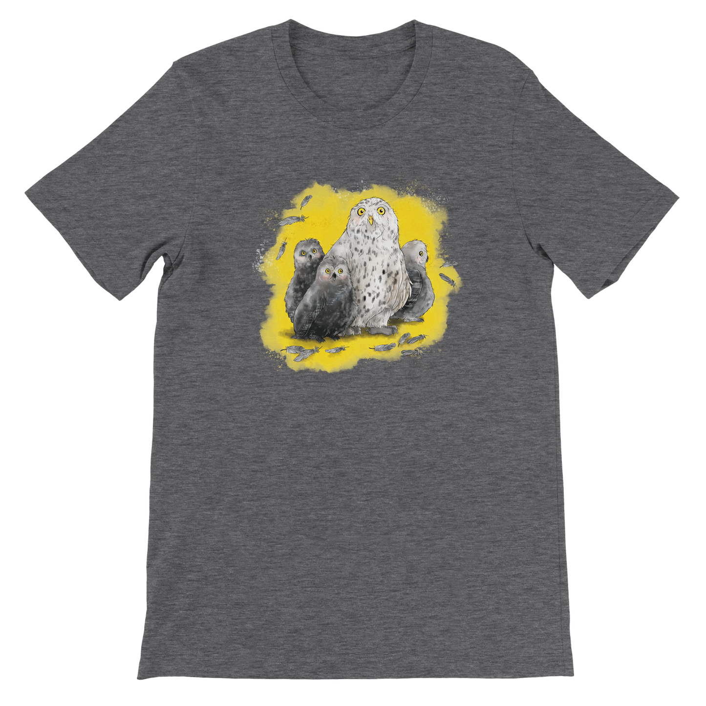 Premium T-Shirt "Schneeeulenfamilie"