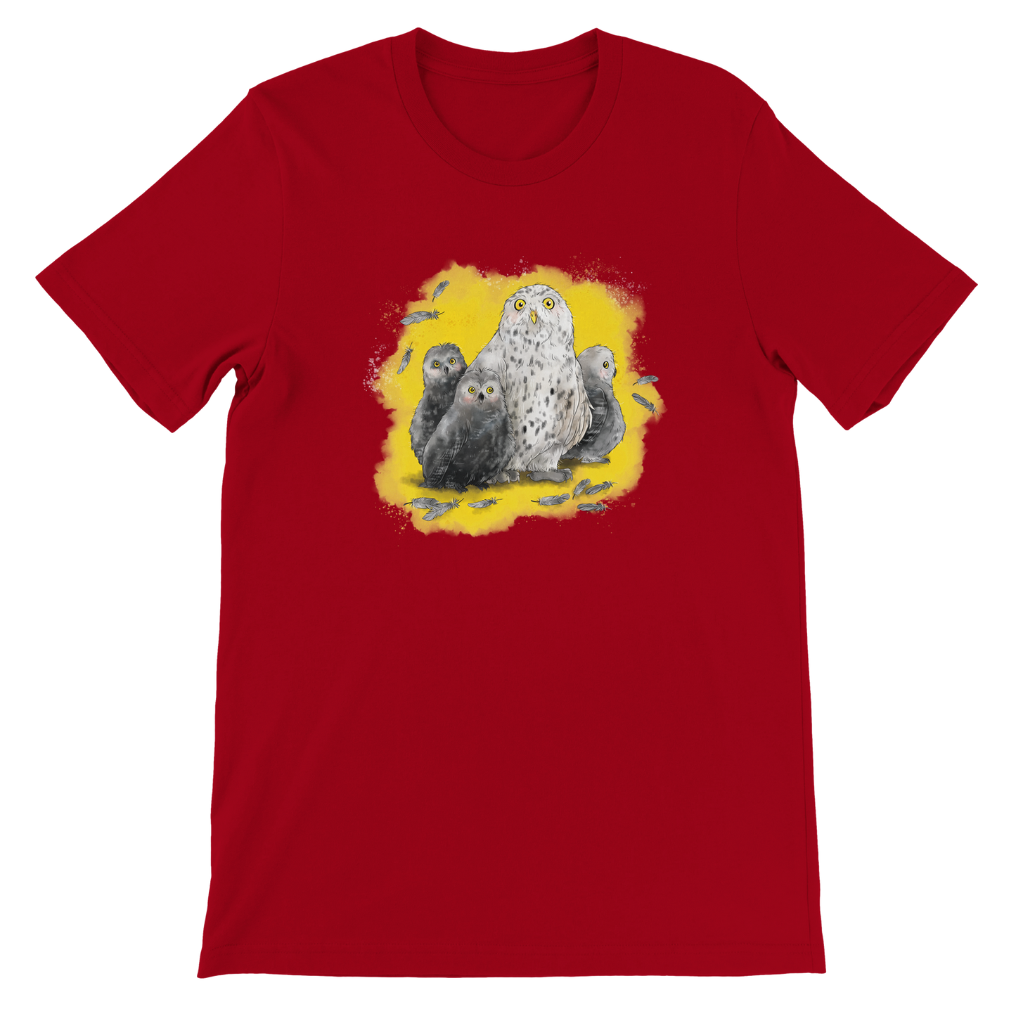 Premium T-Shirt "Schneeeulenfamilie"