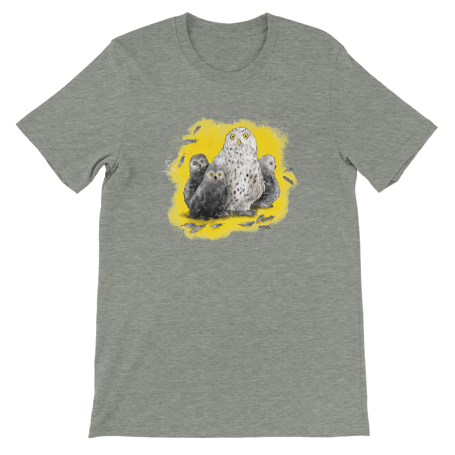 Premium T-Shirt "Schneeeulenfamilie"