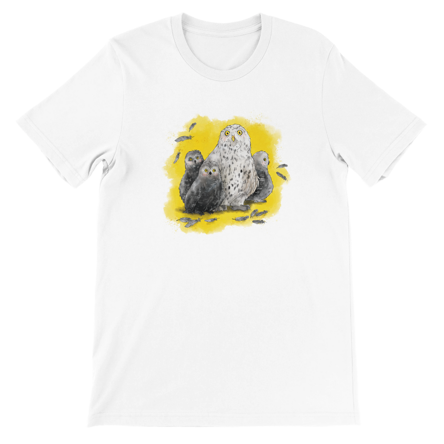 Premium T-Shirt "Schneeeulenfamilie"