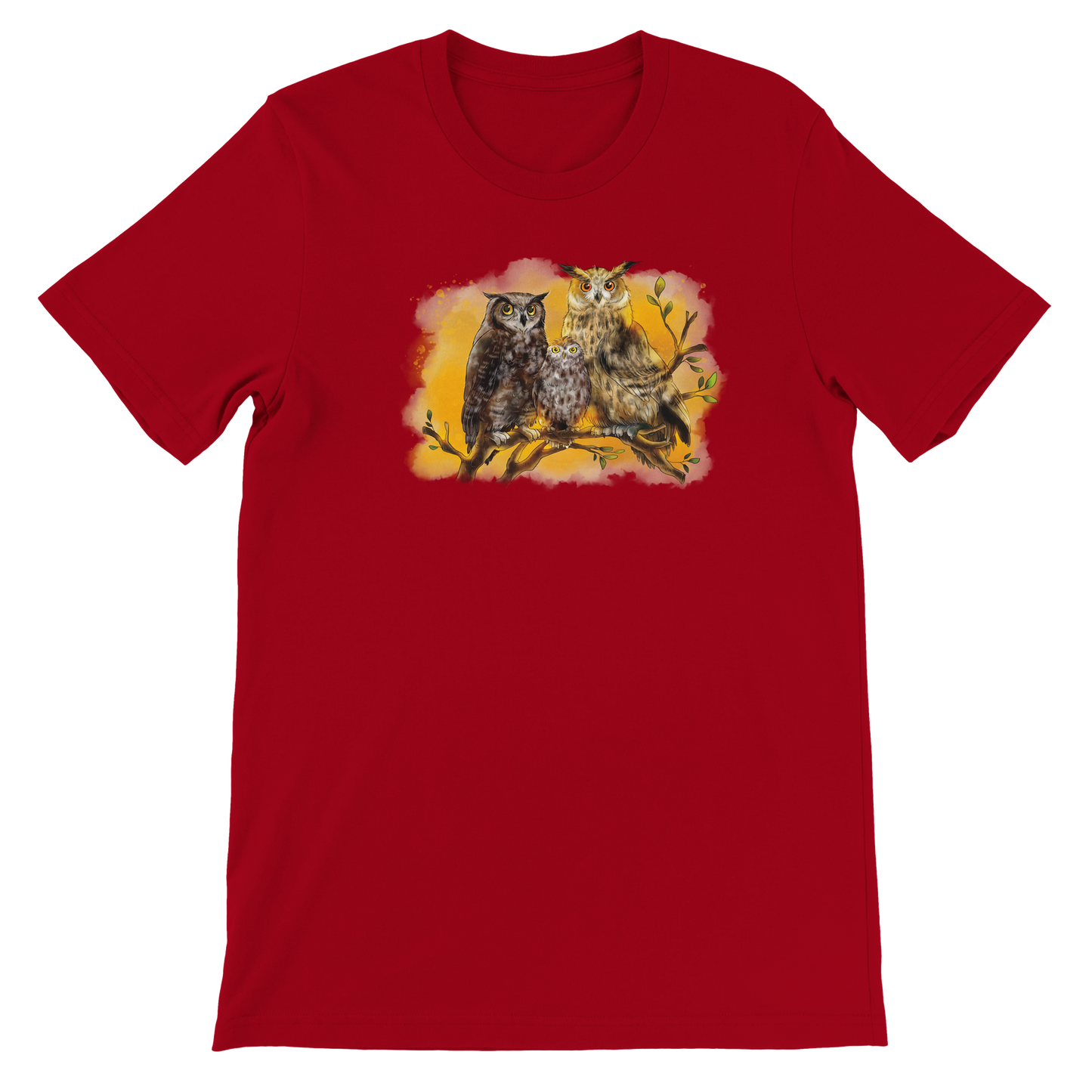 Premium T-Shirt "Uhu, Fleckenuhu & Steinkauz"